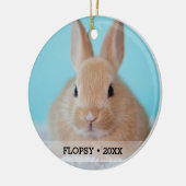Persoonlijke foto foto van Pet Rabbit - kerstboom Keramisch Ornament (Links)