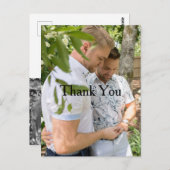 Persoonlijke foto Gay Wedding Bedankt Briefkaart (Voorkant / Achterkant)