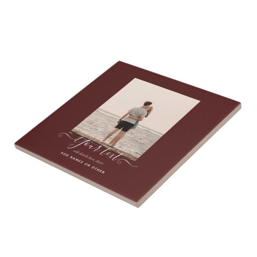 Persoonlijke FOTO geeft Bourgogne Thema Tegeltje (Zijkant)