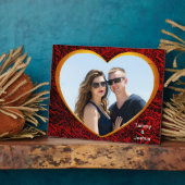 Persoonlijke foto genaamd Gold Heart Red Abstract Fotoplaat (Zijkant)