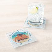 Persoonlijke Foto Glas Onderzetter Aangepaste Teks (Schuin)