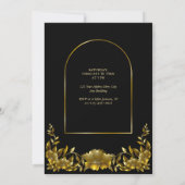 Persoonlijke foto Gold Arch Lijst Black Wedding Kaart (Achterkant)