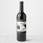 Persoonlijke foto Gold Hebrew Happy Purim van de f Wijn Etiket (Voorkant)