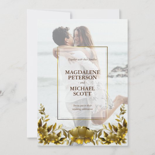 Persoonlijke foto Gold Lijst Weddenschap Kaart (Voorkant)