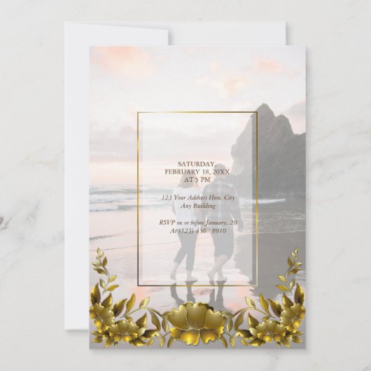 Persoonlijke foto Gold Lijst Weddenschap Kaart (Achterkant)