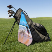Persoonlijke foto golfhanddoek met eigen tekst (Groen)