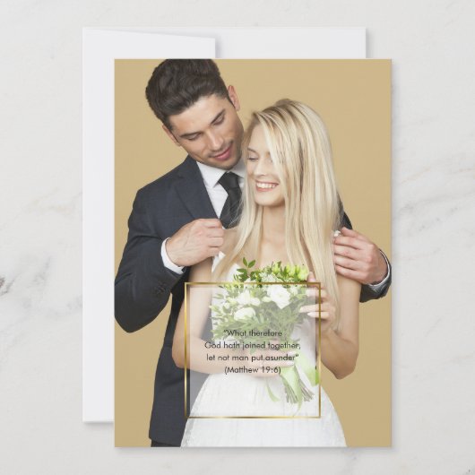 Persoonlijke foto Goud Lijst bruiloft Kaart (Voorkant)