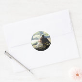 Persoonlijke foto gouden confetti script bedankt ronde sticker (Envelop)