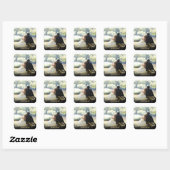 Persoonlijke foto gouden confetti script bedankt vierkante sticker (Vel)