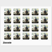 Persoonlijke foto gouden confetti script bedankt vierkante sticker (Vel)