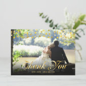 Persoonlijke foto gouden harten script bedankt (Staand voorkant)