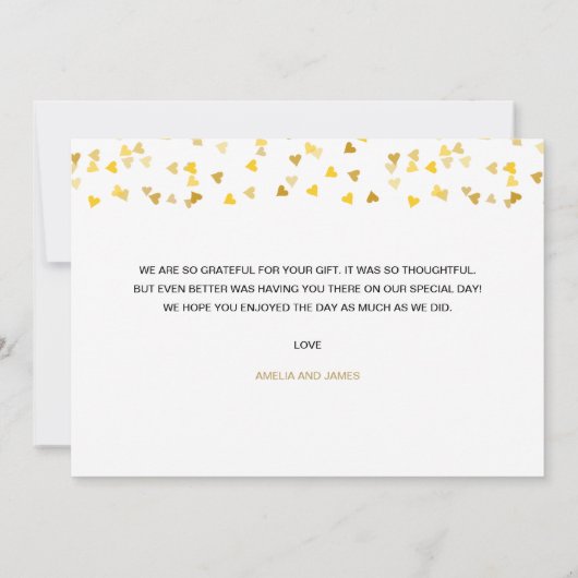 Persoonlijke foto gouden harten script bedankt (Achterkant)