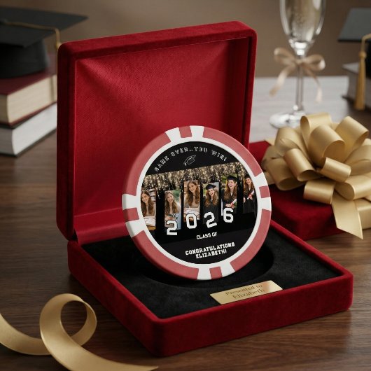 Persoonlijke Foto Grappig Cadeau Afstuderen Poker Chips