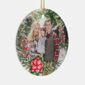 Persoonlijke foto Greenery Poinsettia Ornament (Rechts)