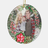 Persoonlijke foto Greenery Poinsettia Ornament (Links)