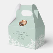 Persoonlijke foto Groene bloemen met foto's Bedankdoosjes (Achterkant)