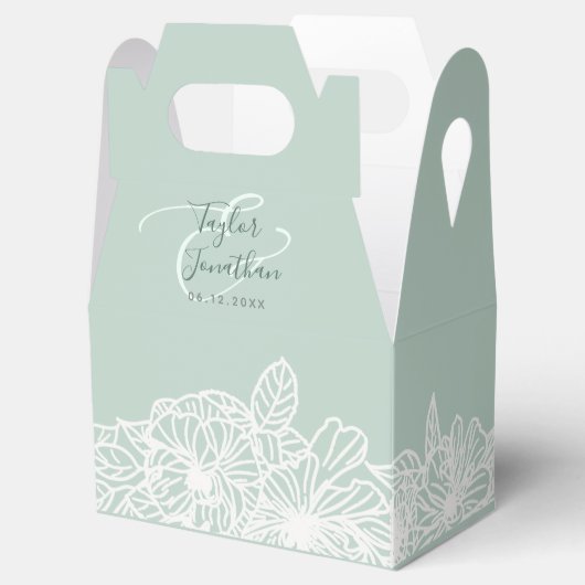 Persoonlijke foto Groene bloemen met foto's Bedankdoosjes (Geopend)