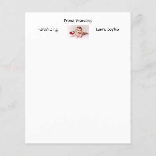 Persoonlijke foto Grootma New Baby Newborn (Voorkant)