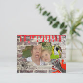 Persoonlijke foto Halloween achter de muur Briefkaart (Staand voorkant)