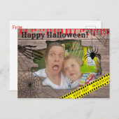 Persoonlijke foto Halloween achter de muur Briefkaart (Voorkant / Achterkant)