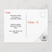 Persoonlijke foto Halloween achter de muur Briefkaart (Achterkant)