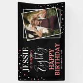 Persoonlijke foto Happy 80th Birthday Banner (Verticaal)