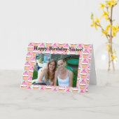 Persoonlijke foto Happy Birthday voor mijn zuster Kaart (Gele Bloem)