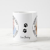 Persoonlijke foto Happy Vaderdag Dog Grote Koffiekop (Voorkant)