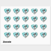 Persoonlijke foto hart strand sticker (Vel)
