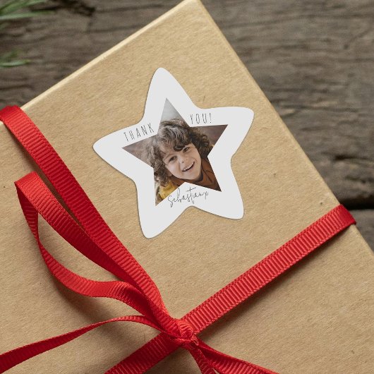 Persoonlijke foto Hartelijk dank Ster Sticker