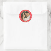 Persoonlijke foto Hartjes patroon Ronde Sticker (Tas)