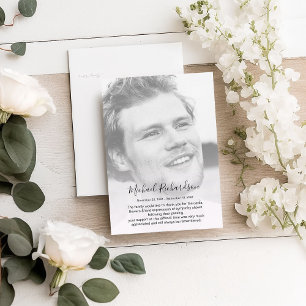 Persoonlijke foto-herdenking bedankkaart