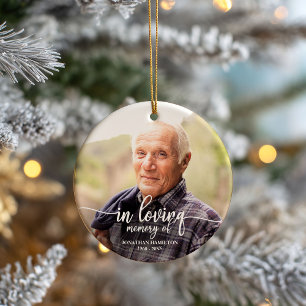 Persoonlijke Foto Herdenking Gegraveerd Keramisch Ornament
