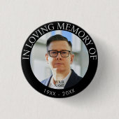 Persoonlijke foto-herdenkingsknop ronde button 3,2 cm (Voorkant)
