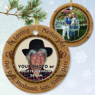 Persoonlijke foto, herdenkingsornamenten voor vade keramisch ornament