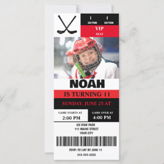 Persoonlijke foto-hockeyticket verjaardagsfeestje 