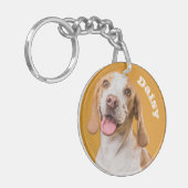 Persoonlijke foto-Hondenliefhebber toetsenbord toe Sleutelhanger (Voorkant Links)