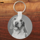 Persoonlijke foto-Hondenliefhebber toetsenbord toe Sleutelhanger (Achterkant)
