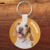 Persoonlijke foto-Hondenliefhebber toetsenbord toe Sleutelhanger (Voorkant)