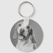 Persoonlijke foto-Hondenliefhebber toetsenbord toe Sleutelhanger (Achterkant)