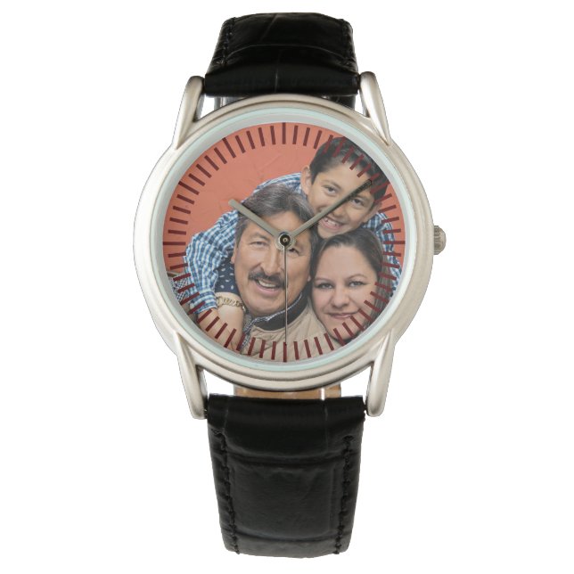 Persoonlijke FOTO Horloge Heren Geschenk Familie F (Voorkant)
