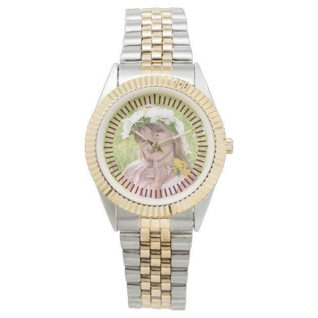 Persoonlijke FOTO Horloge Man Vrouw Aandenken Cust (Voorkant)