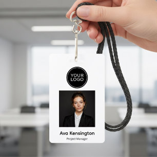 Persoonlijke foto ID-badge met logo Modern Badge