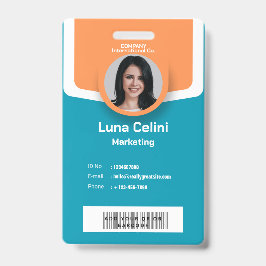 Persoonlijke foto ID-badge met logo, naam en barco Badge