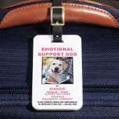 Persoonlijke foto-ID Emotional Support Dog Badge Bagagelabel