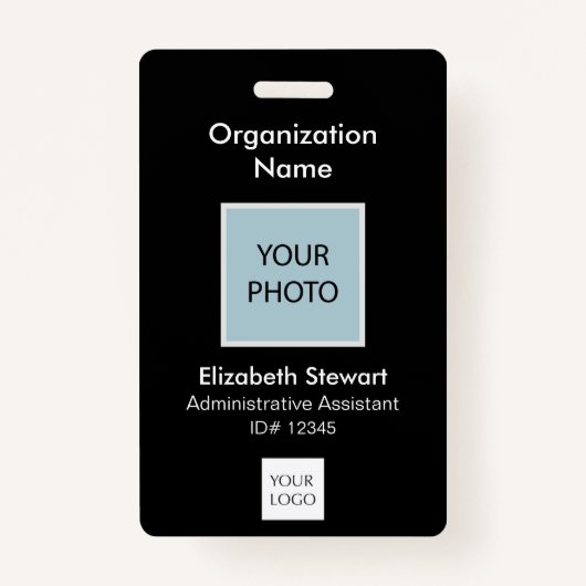 Persoonlijke foto-id en Logo-badge voor medewerker Badge (Voorkant)