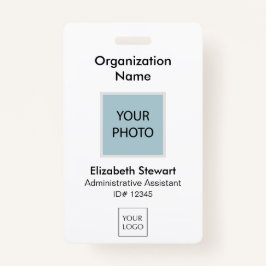 Persoonlijke foto-id en Logo-badge voor medewerker Badge