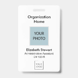 Persoonlijke foto ID en logo badge voor werknemers