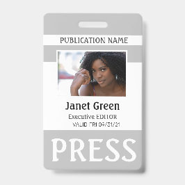 Persoonlijke Foto ID Journalist Perskaart Badge