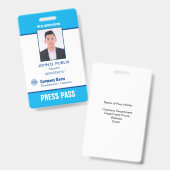 Persoonlijke foto ID pers badge (Voor- en achterkant)